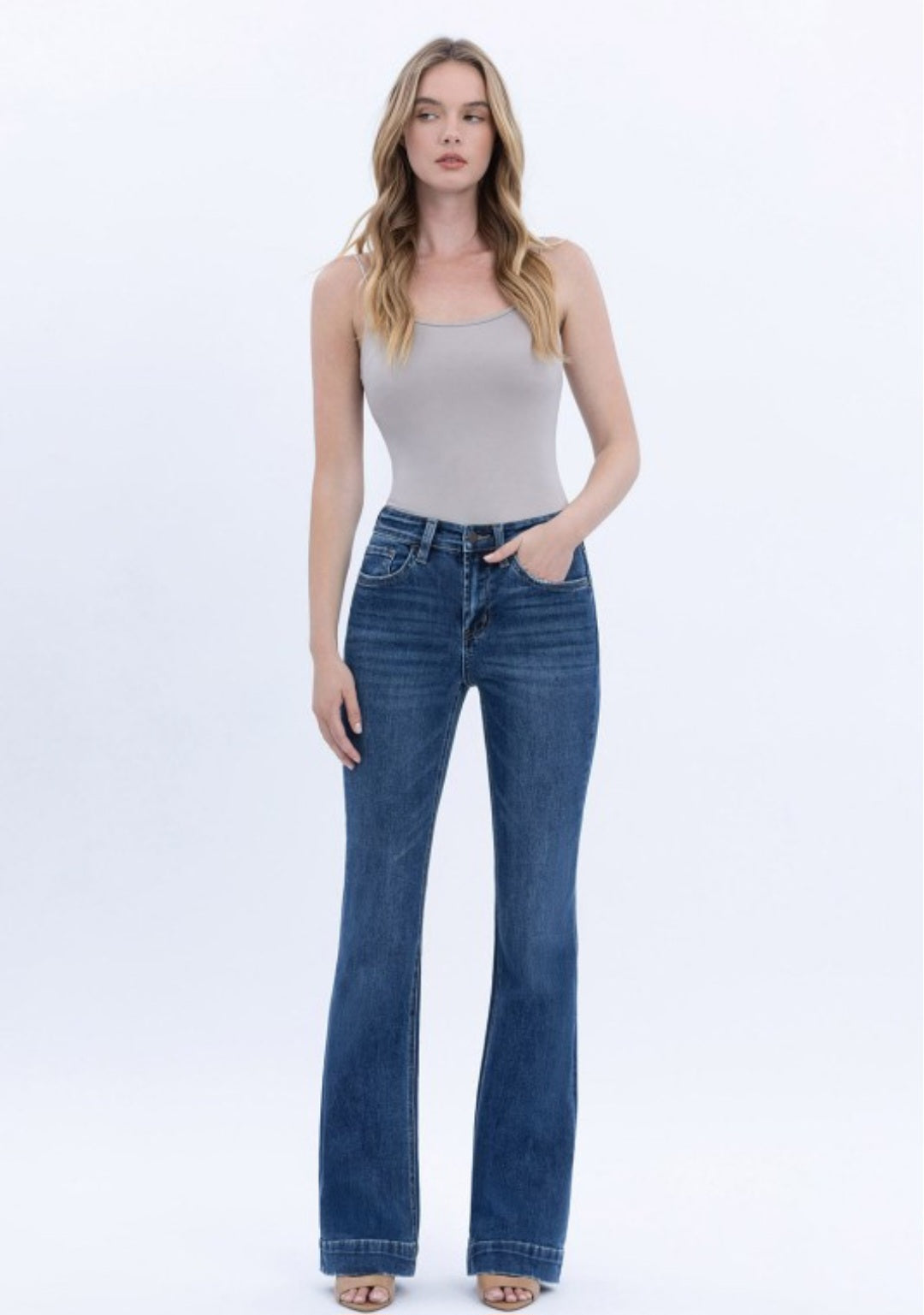 VERVET High Rise Trouser Hem Bootcut Jean