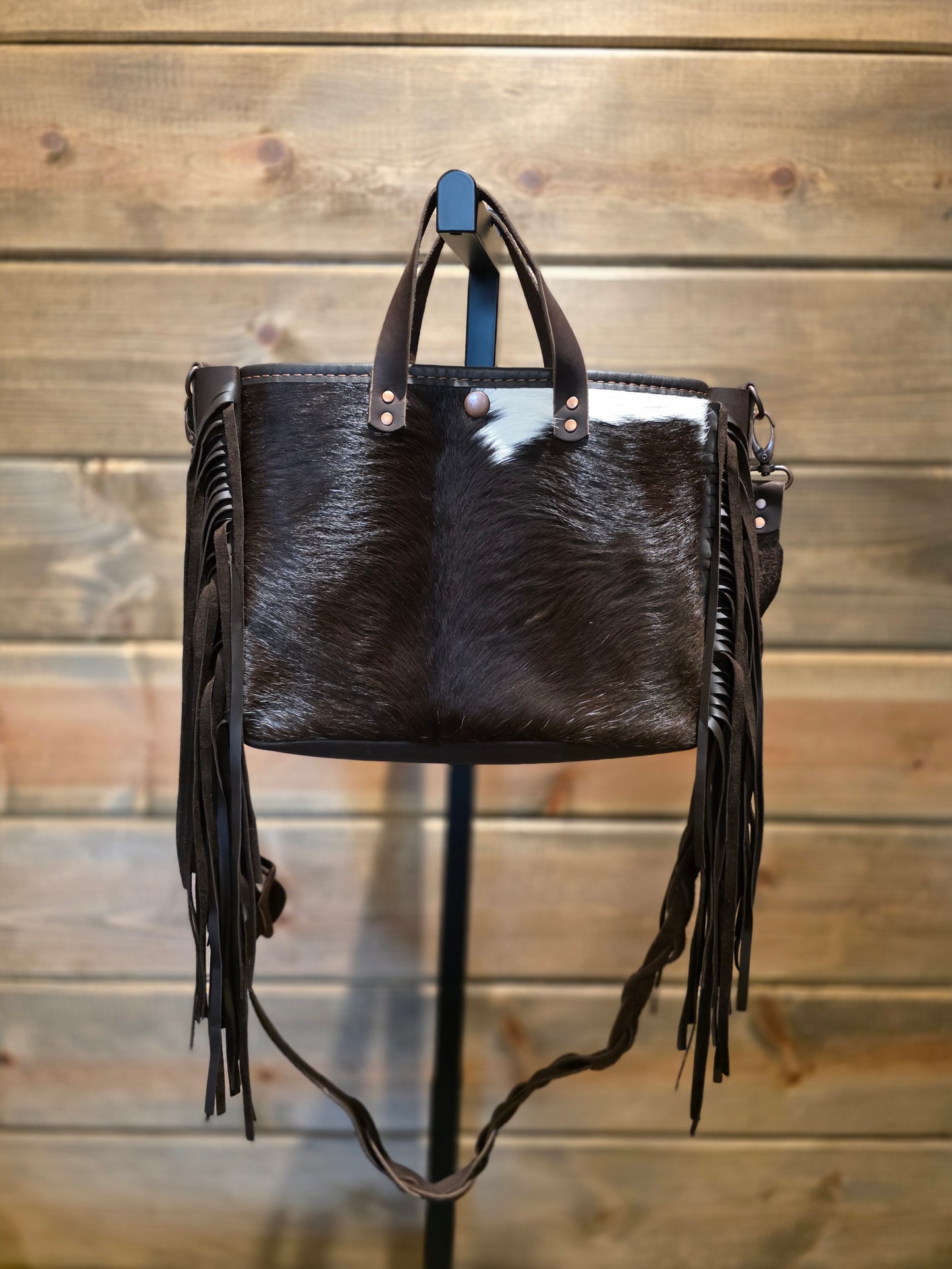 Western Cowhide Fringe Purse