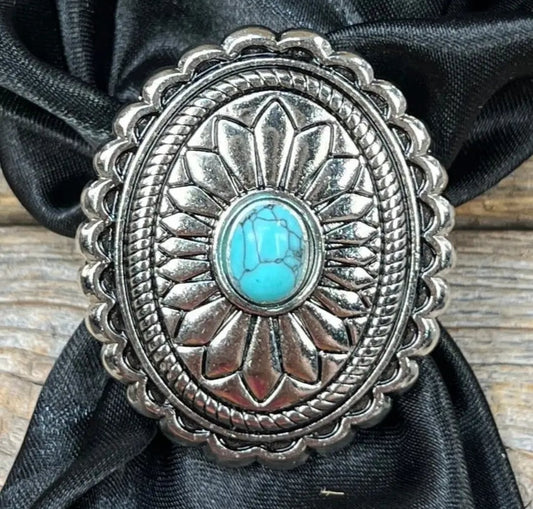 Oval Wild Rag Slide with Turquoise