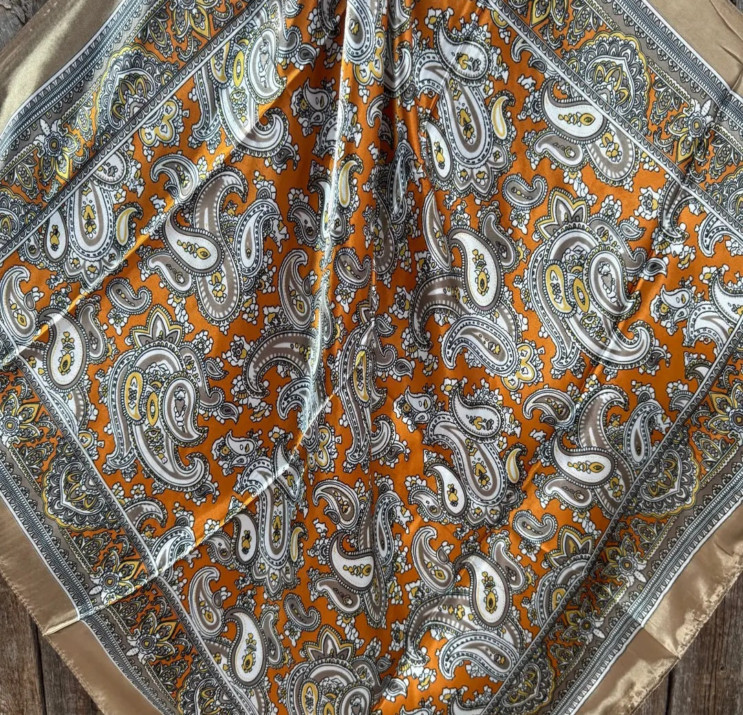 Yellow and Tan Paisley Wild Rag/ Scarf