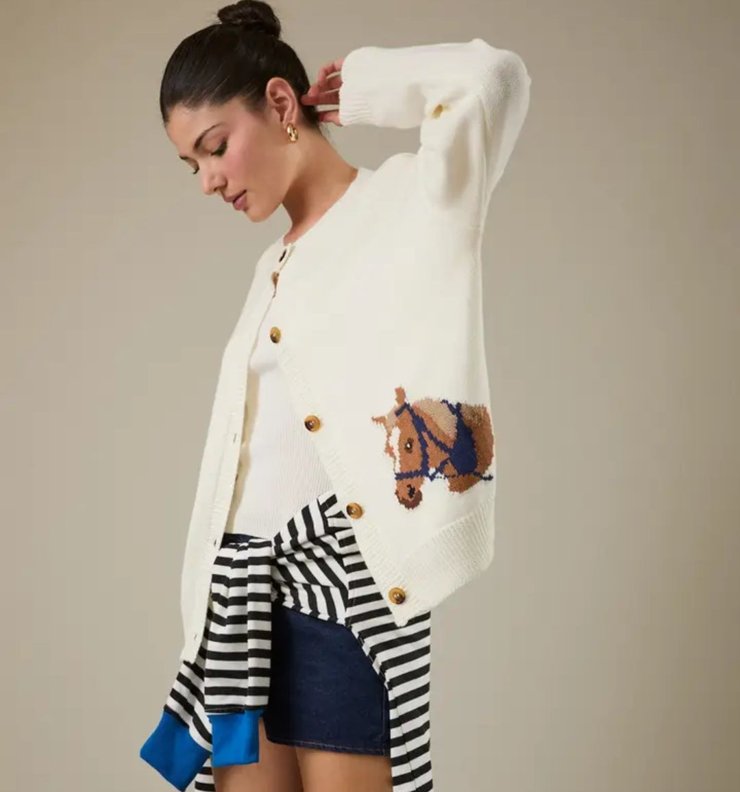 "Horse" Graphic Cardigan
