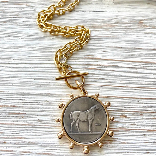 Coin Necklace French Medallion