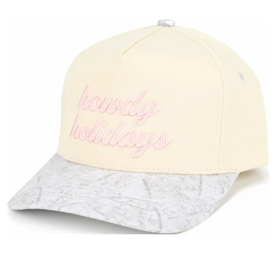 "Howdy Holidays" Embroidered Trucker Hat w/ White Camo by CC