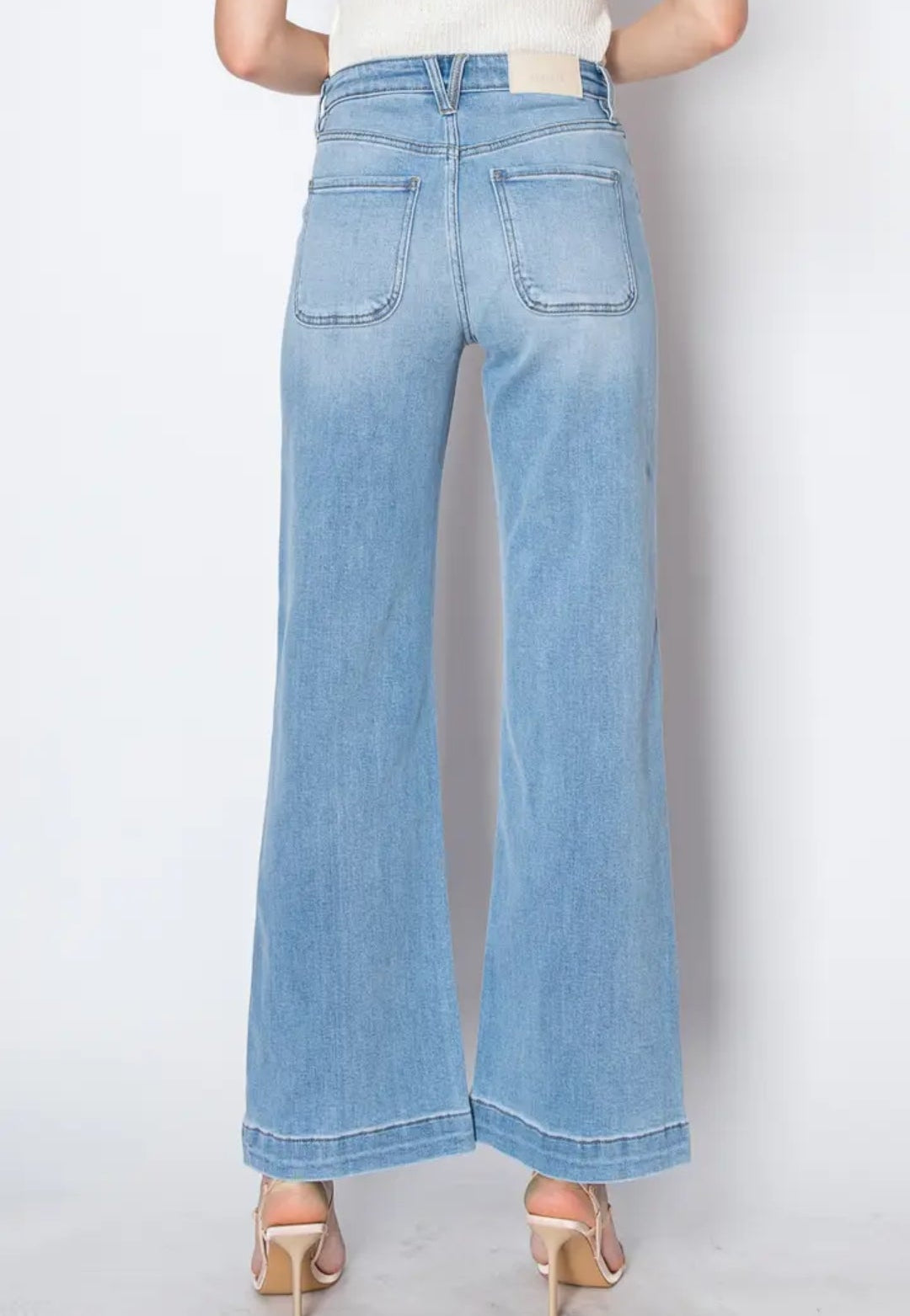 Front Pocket Flare High Rise Jeans