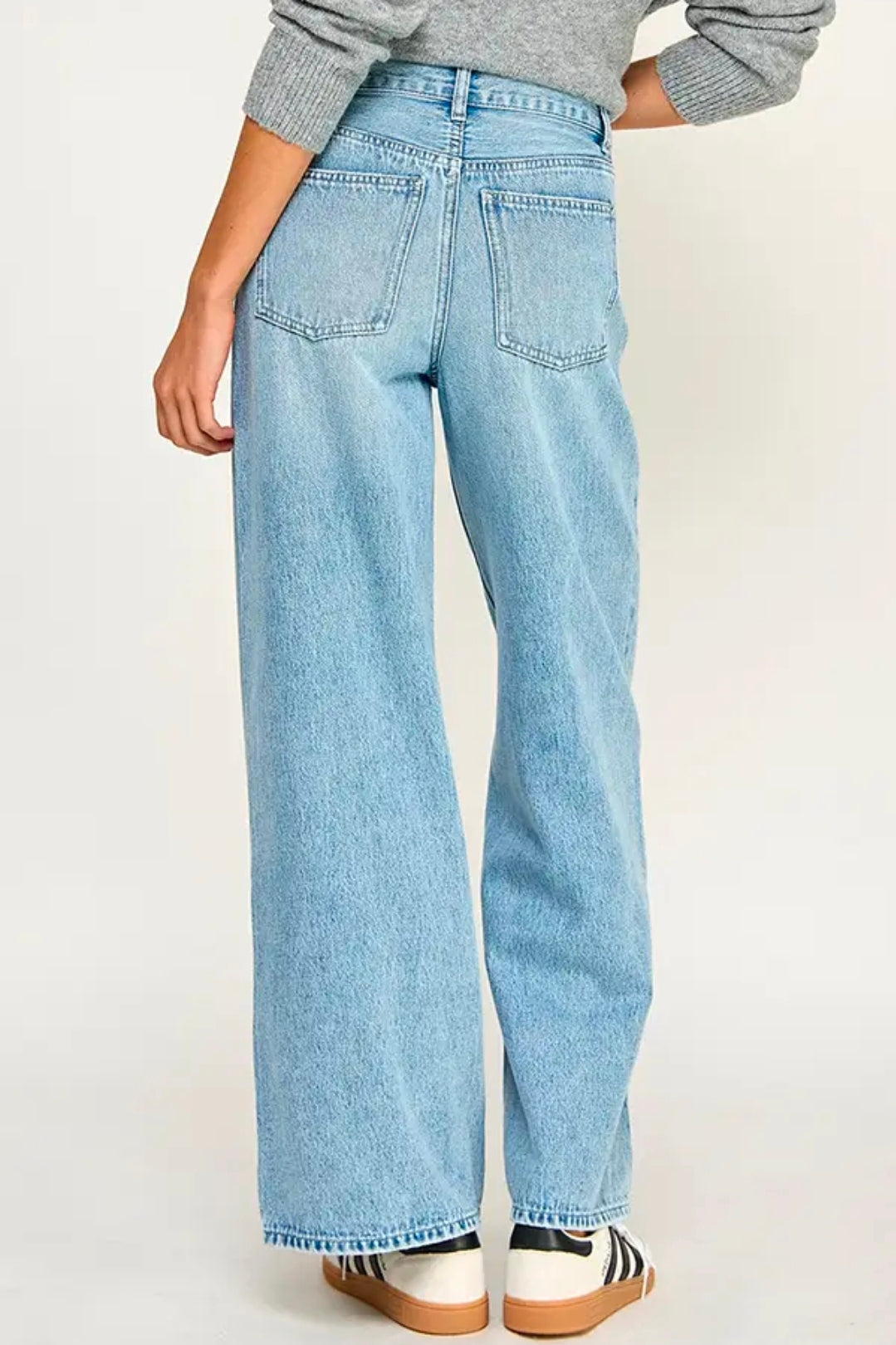 Wide Leg Tie Jeans