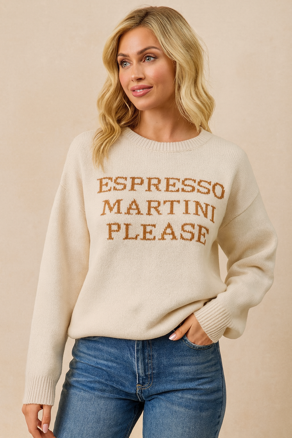 Crew Neck "Espresso Martini Please" Sweater