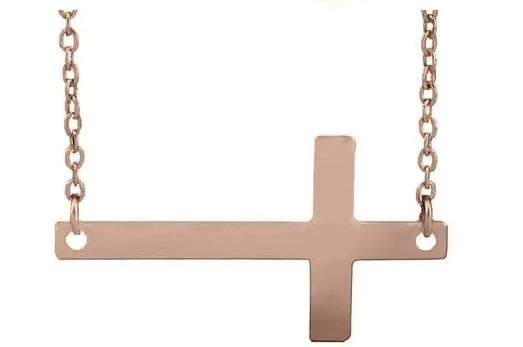 Stainless Steel Horizontal Cross Necklace