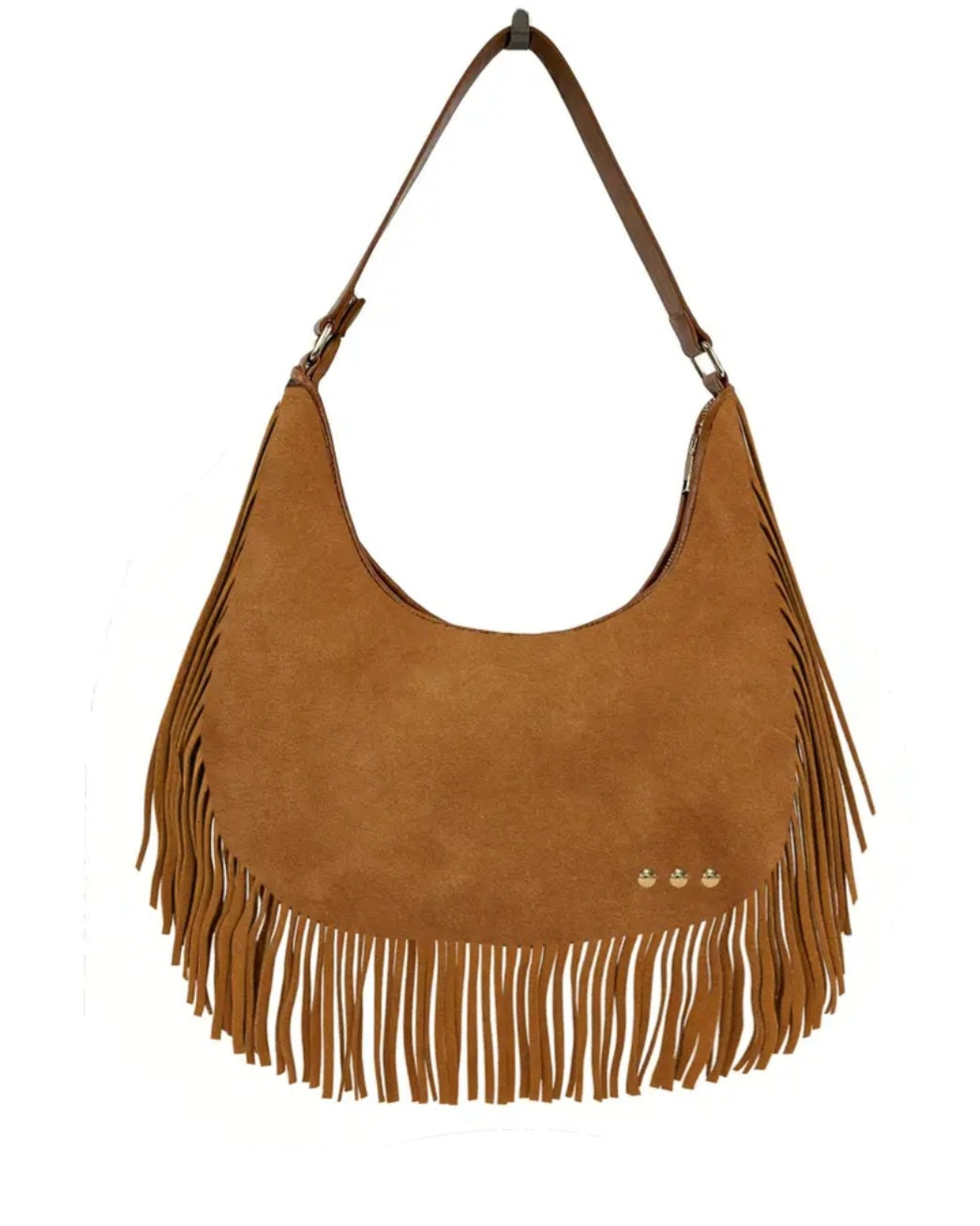 Loretta Suede Fringe Slouchy Bag