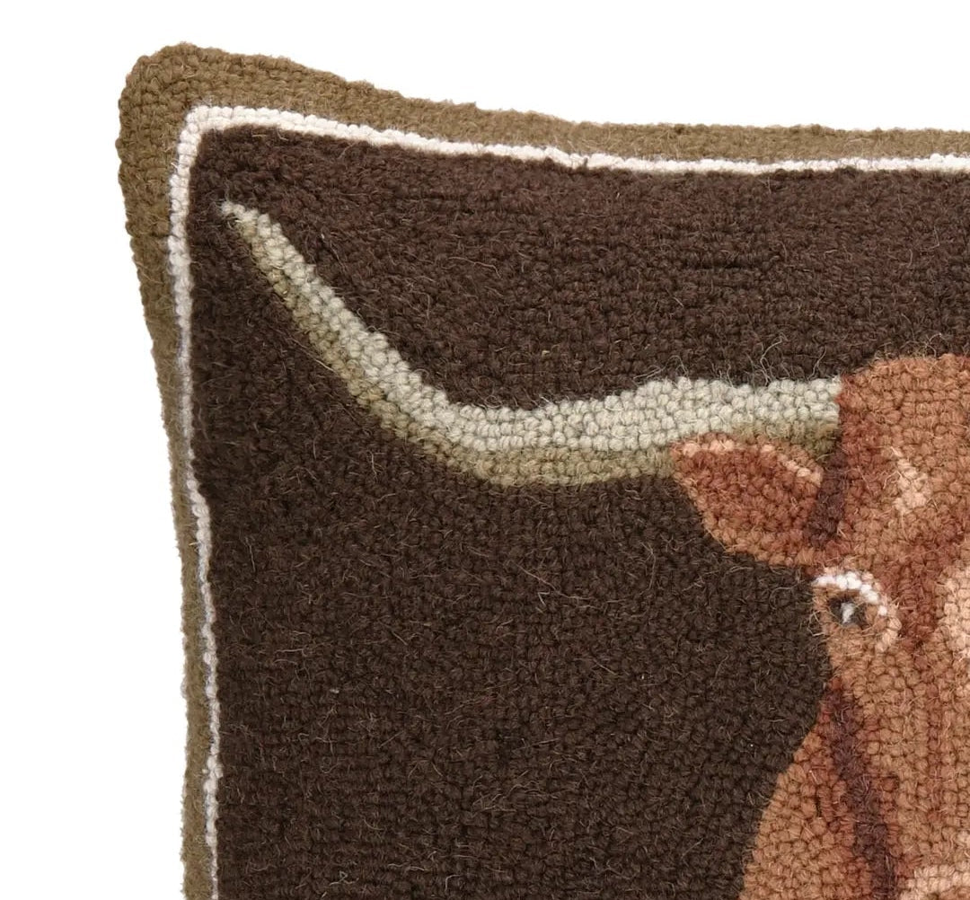 Longhorn Hook Pillow - Mary Lake Thompson