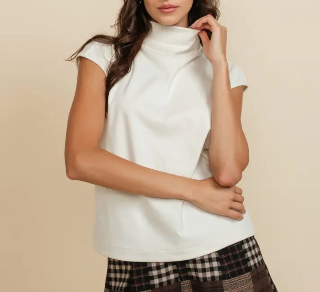 Soft Knit Mock Neck Sleeveless Top