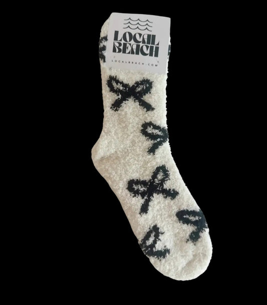 Local Beach Bow Cozy Socks