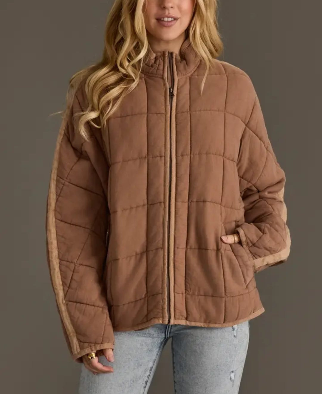 Tan Soft Quilted Jacket