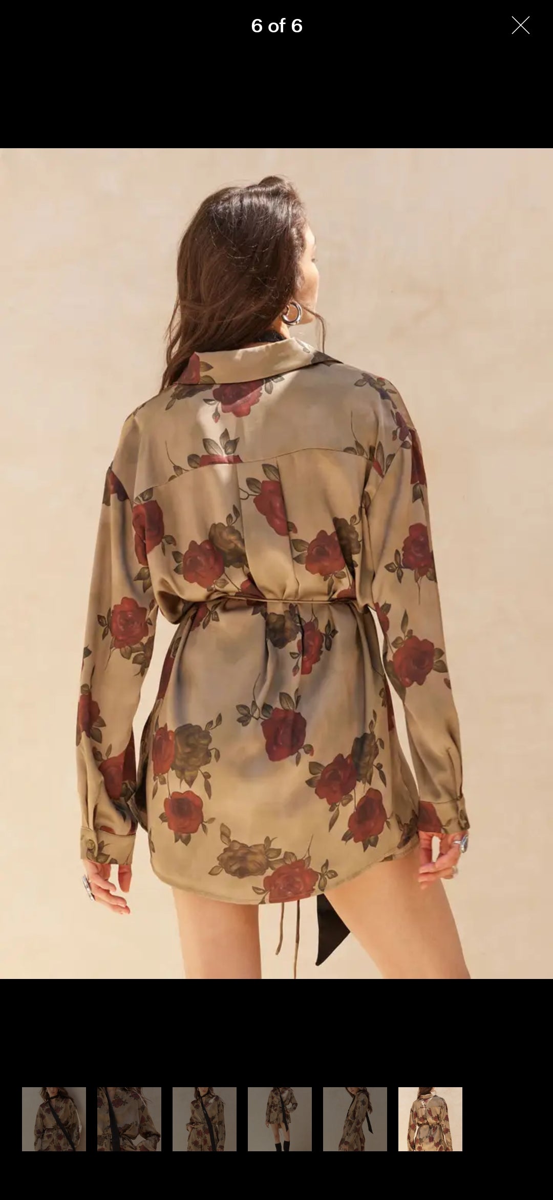 Westin Floral Satin Shirt Romper