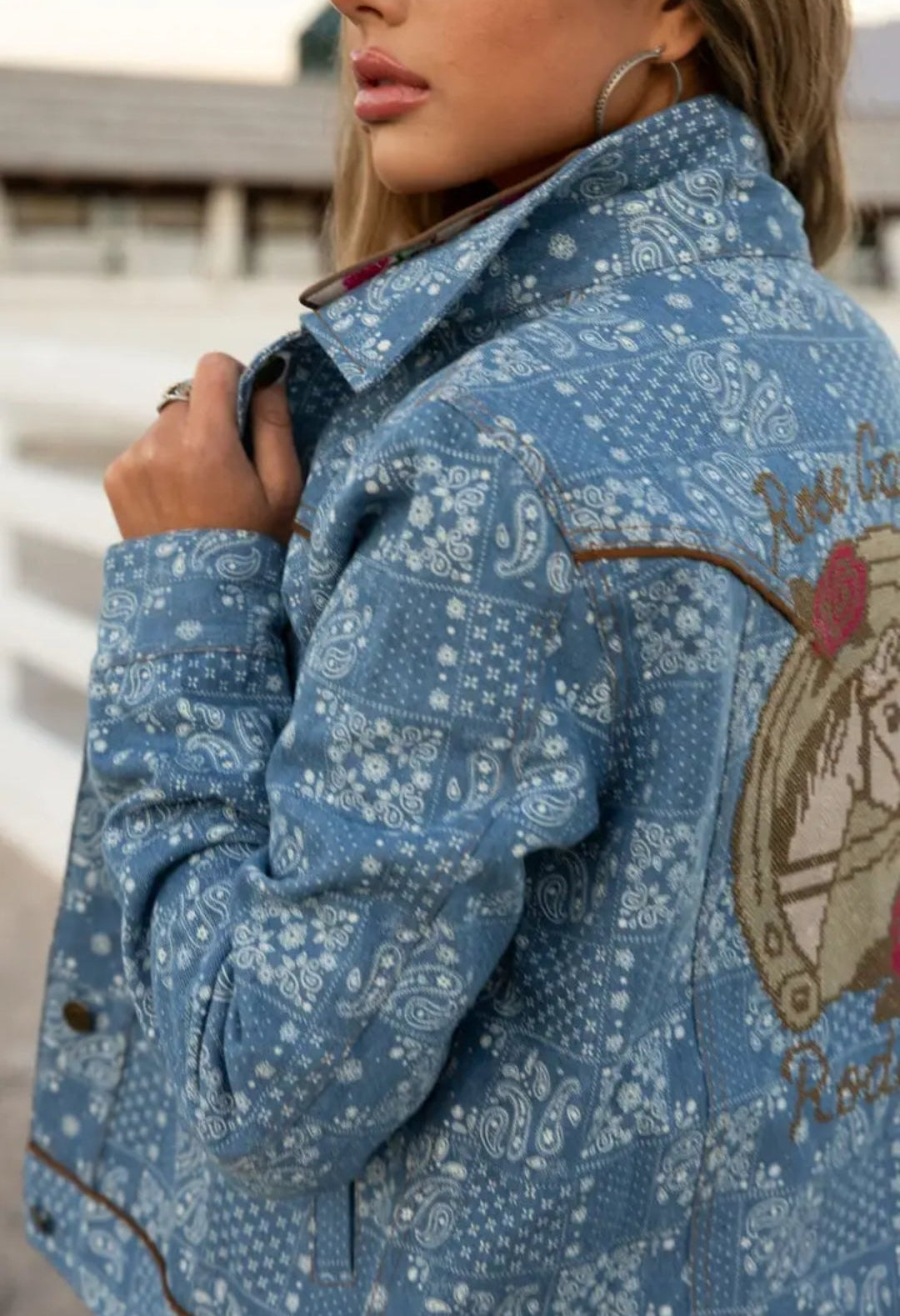 "RODEO QUINCY" In Bloom Denim Jacket