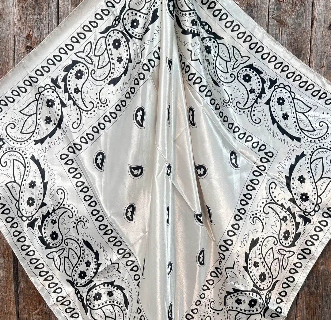 Cream & Black Paisley Wild Raq/Scarf