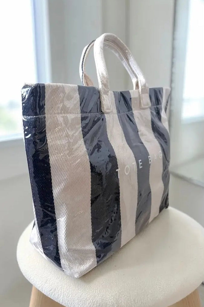 "TOTE BAG" Navy and Beige