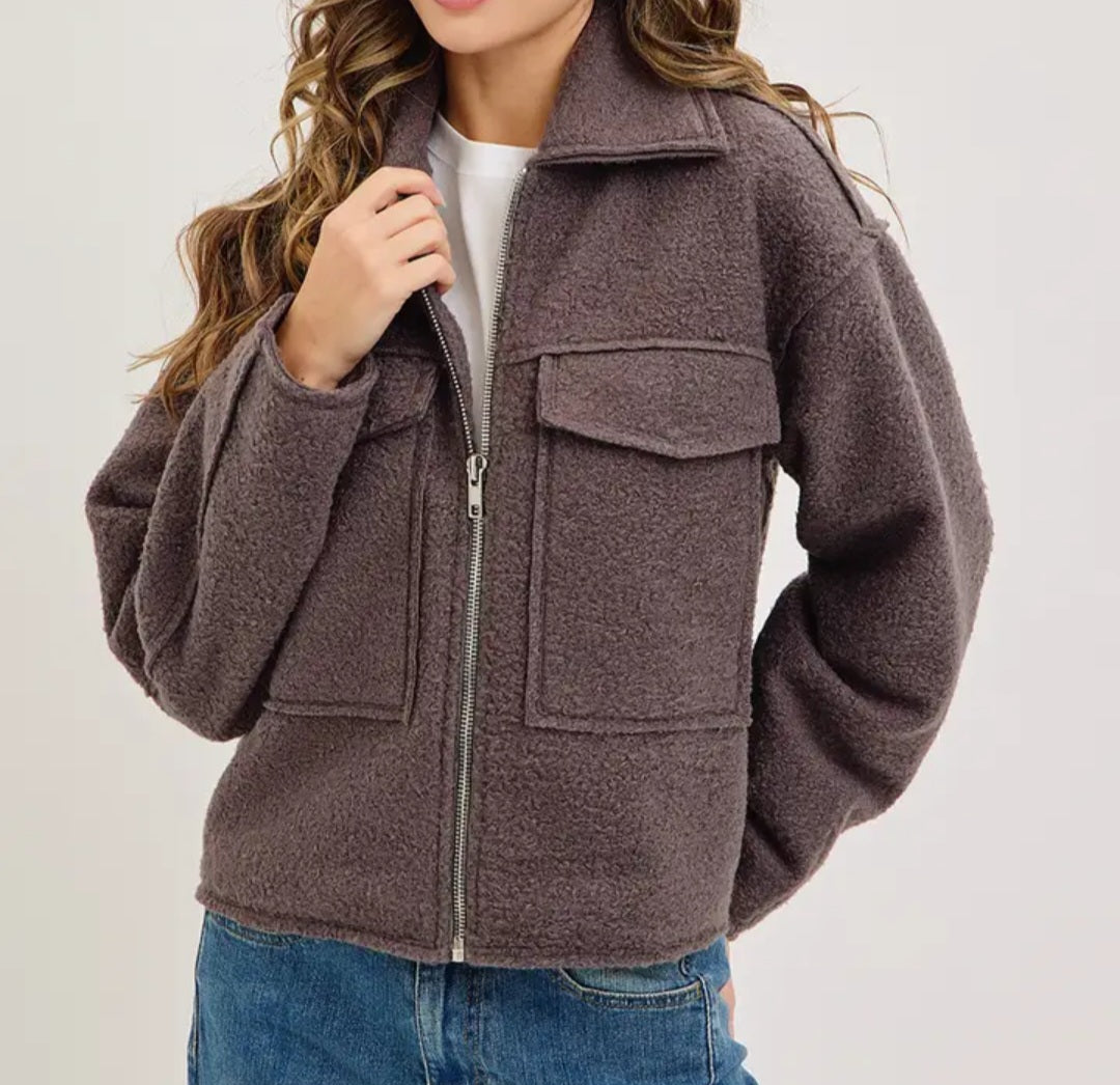 Textured Bomber Jacket