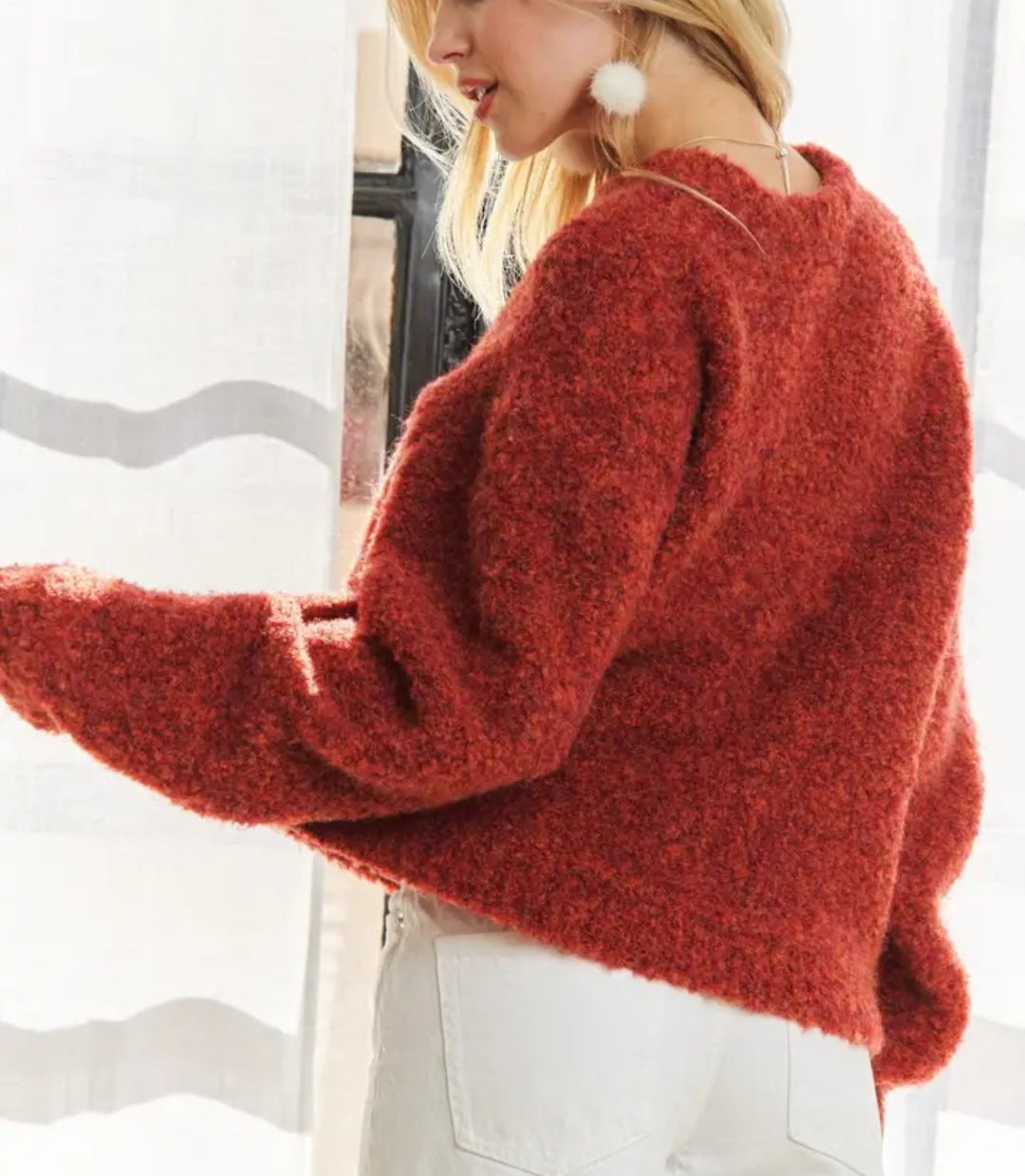 Fire Side Cozy In Red Sweater