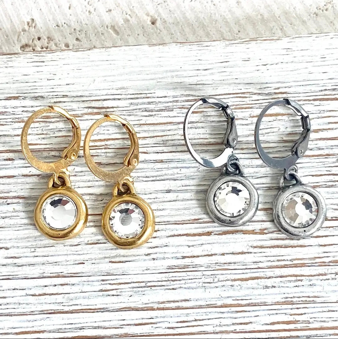 Hand Casted Crystal Earrings