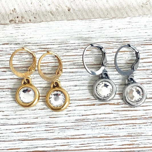 Hand Casted Crystal Earrings