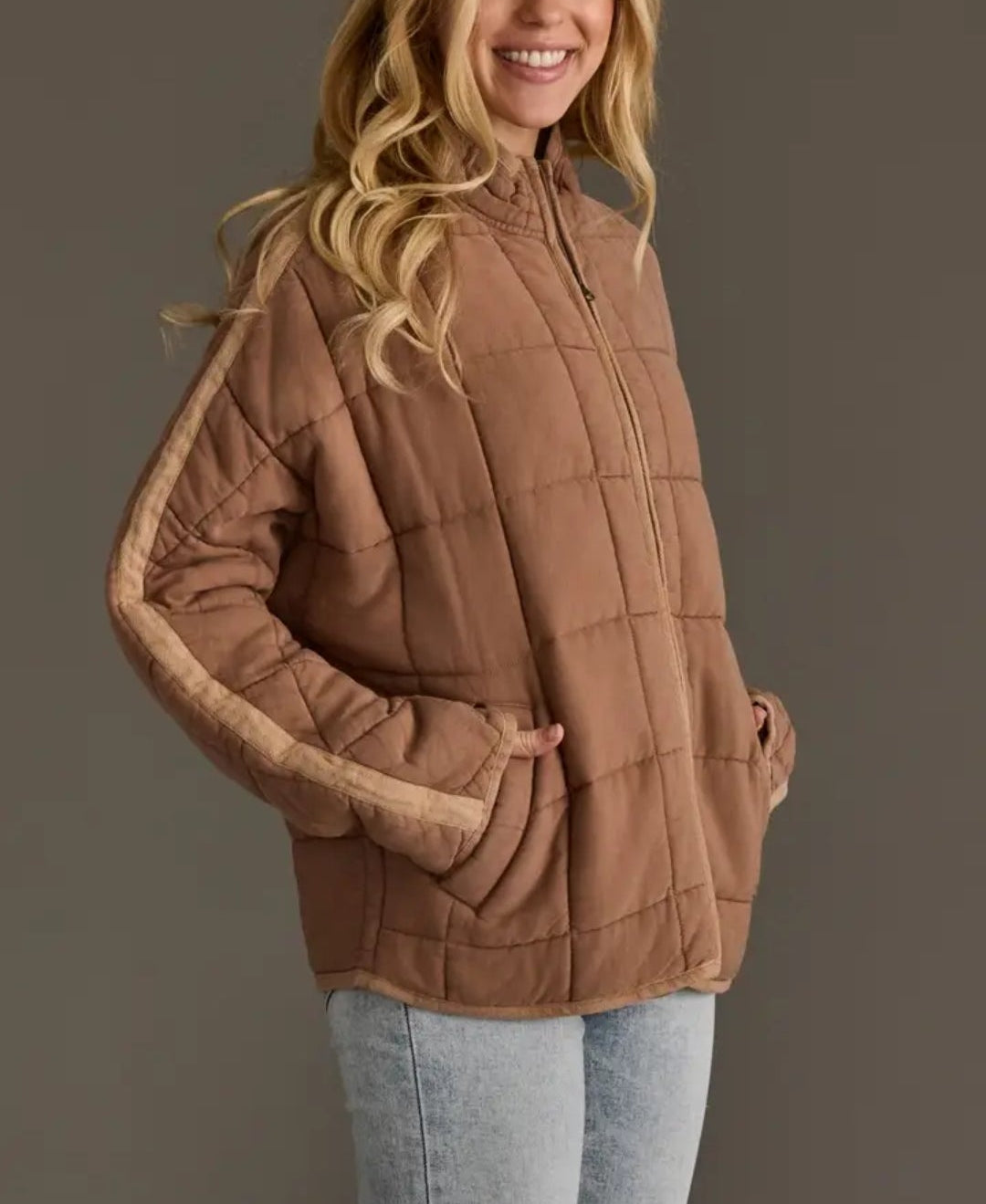 Tan Soft Quilted Jacket