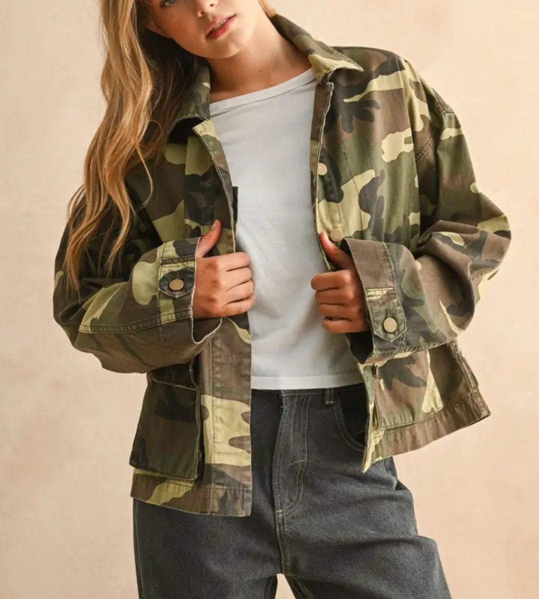 Olive Camo Printed Jacket